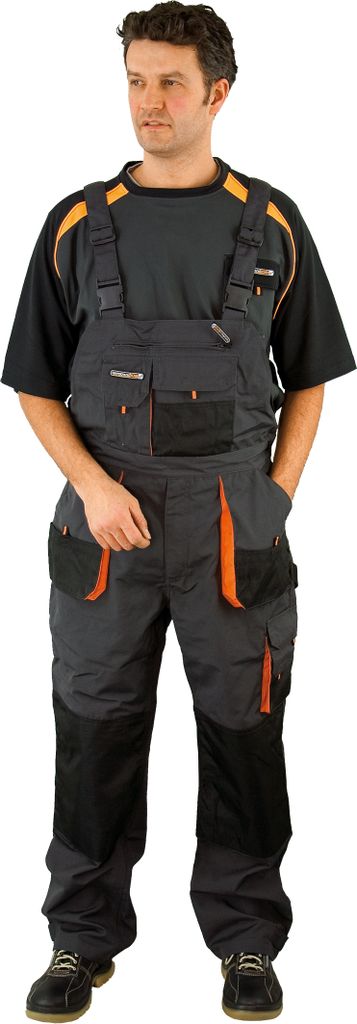 Terrax Latzhose grau/schwarz/orange Gr. 62
