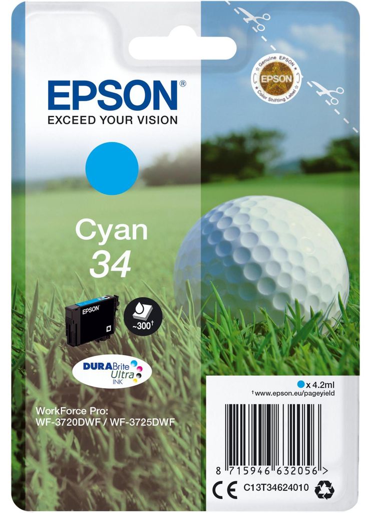 Epson Golf ball Jednofarebný atrament DURABrite Ultra 34 Obrázok produktu 