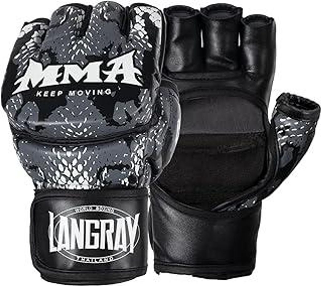 LangRay MMA Handschuhe, Boxhandschuhe Damen Männer, Sparringhandschuhen Punchinghandschuhe Grappling Training Gloves für Kickboxen Kampfsport Mua...