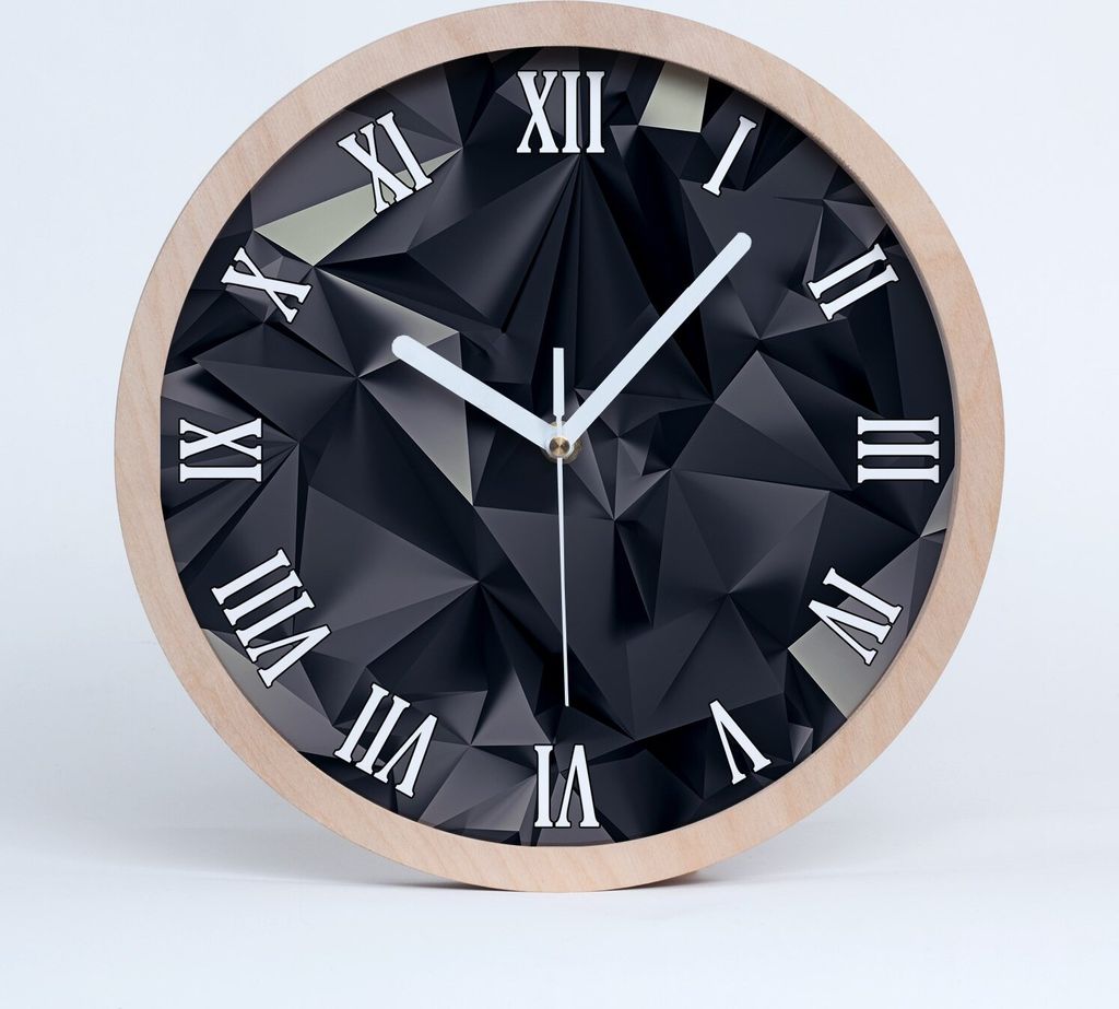Holzuhr 30fi cm wanduhr - weiße Spitzen - abstrakter Hintergrund