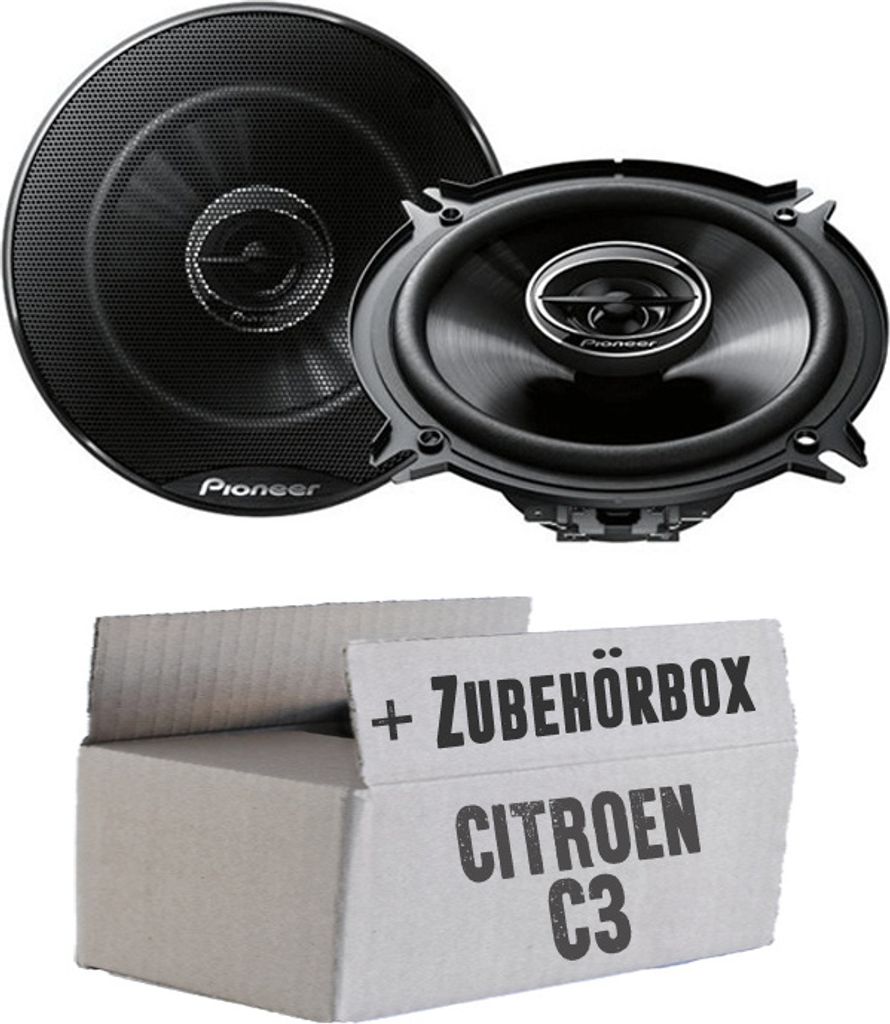Pioneer TS-G1320F - 13cm 2-Wege Koax Lautsprecher - Einbauset passend für Citroen C3 - justSOUND