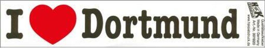 PVC-Aufkleber - I love Dortmund - Gr. ca. 18 x 3,5 cm - 301920