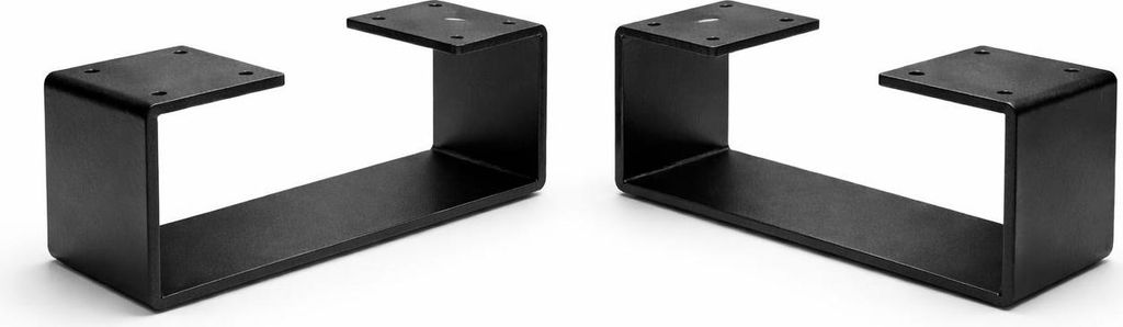 2er-Set U-förmige Metallbeine, 31x12 cm, Robuste Halterung, Für Möbel, Industrie-Stil, Schwarz