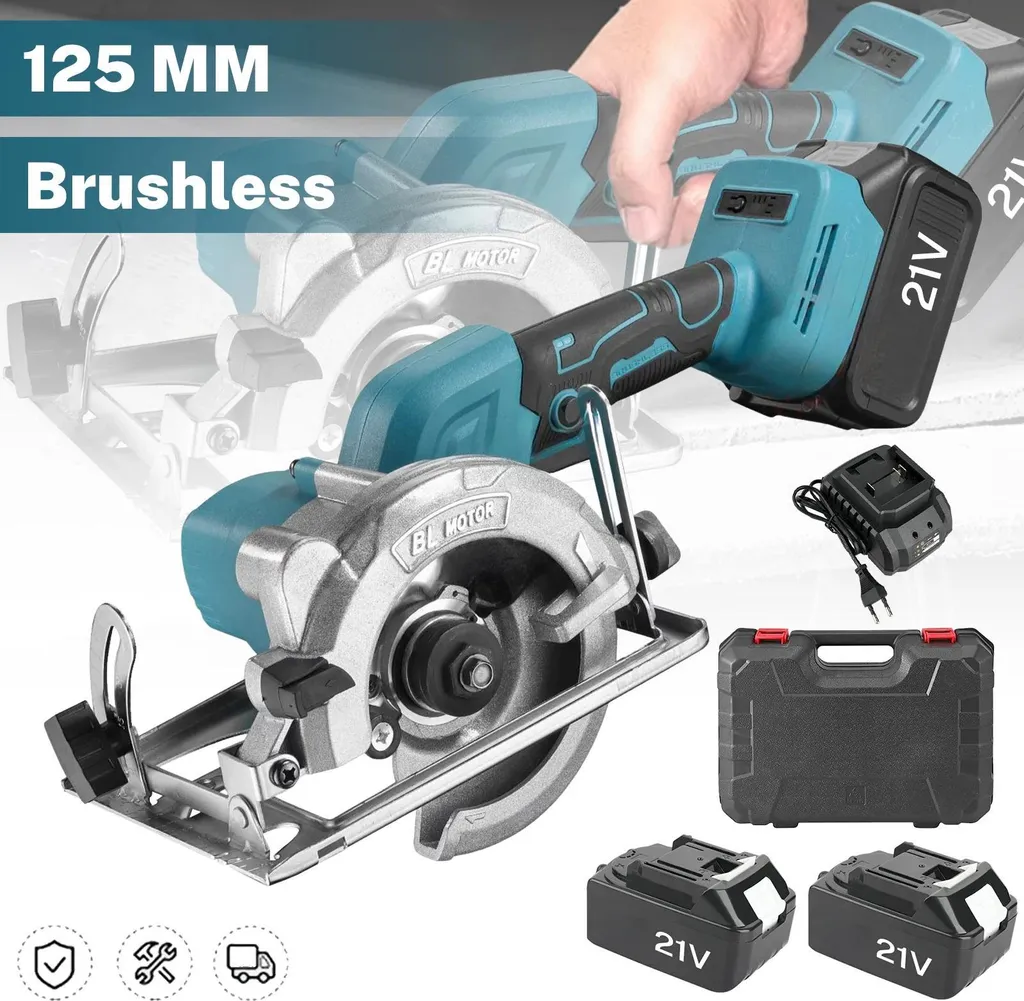 Scie circulaire sans fil 125mm - Moteur Brushless 18V Rouge Carmin