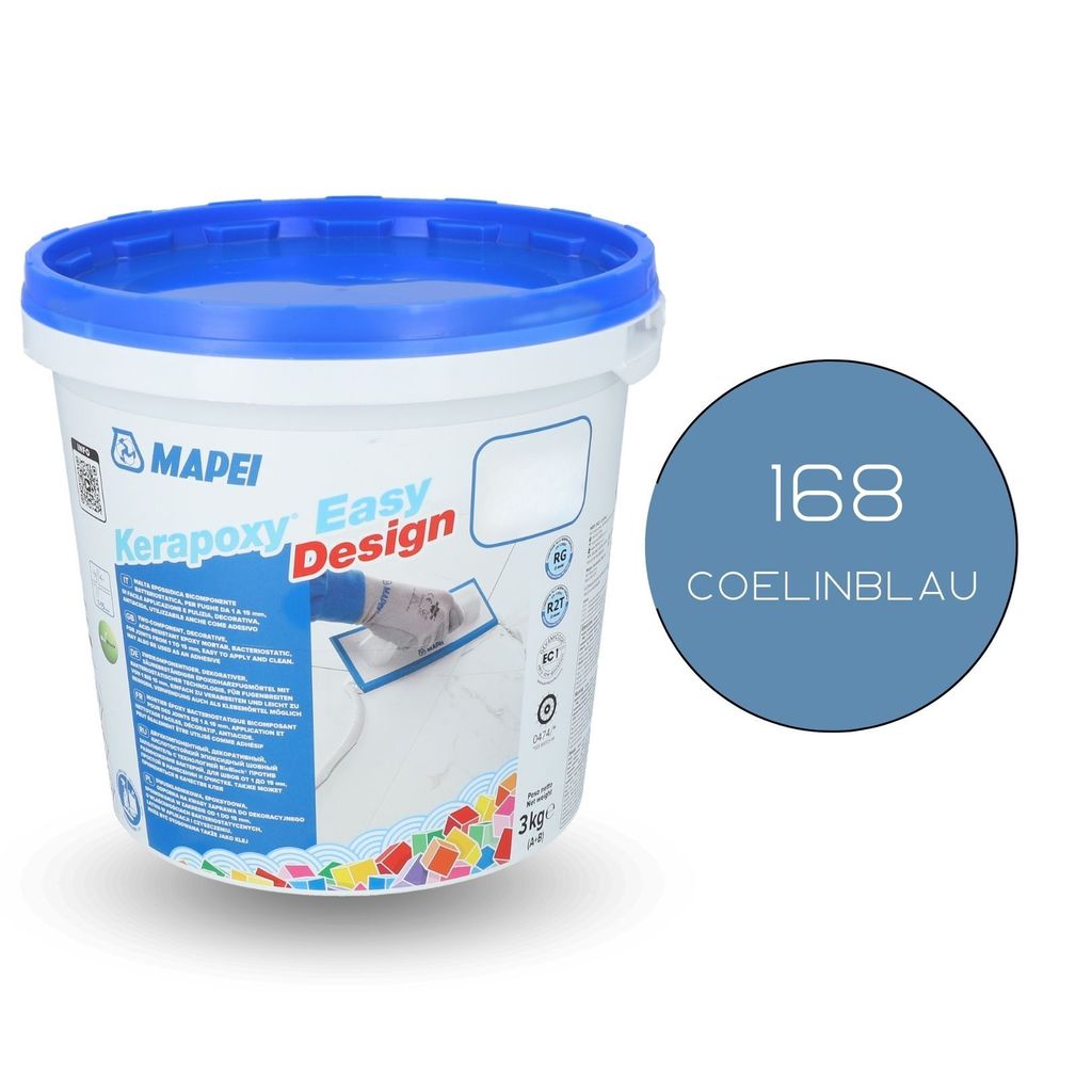 MAPEI KERAPOXY Easy Design 2K 3 kg 168 coelinblau Epoxidharz-Fugenmörtel-Klebstoff Fliesenfuge