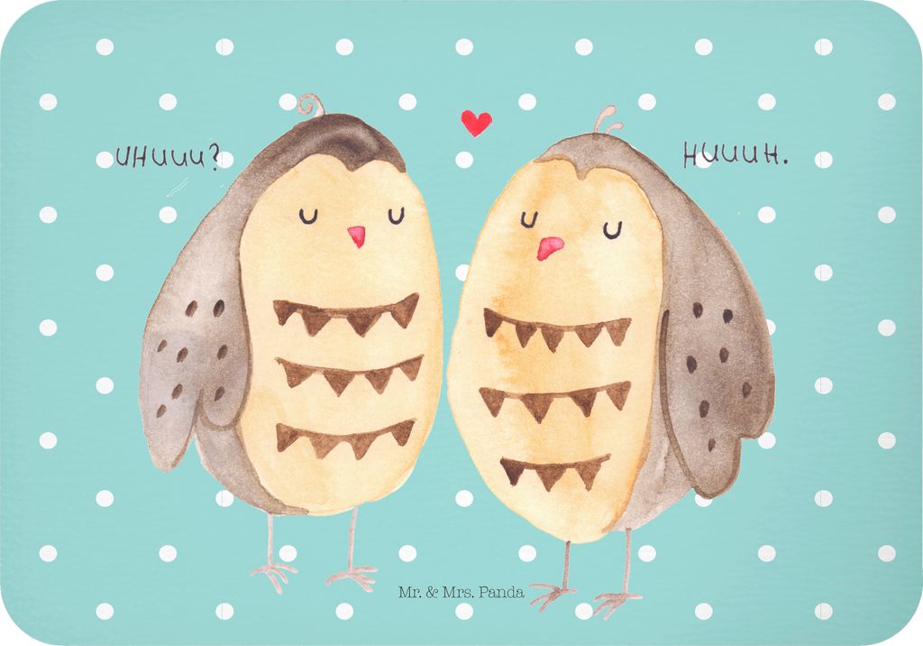Mr. & Mrs. Panda magnet Eulen Liebe - Türkis Pastell - Geschenk, glücklich, Eule, küchenmagnet, whiteboardmagnet, Owl, haftmagnet, Kühlschrankm...