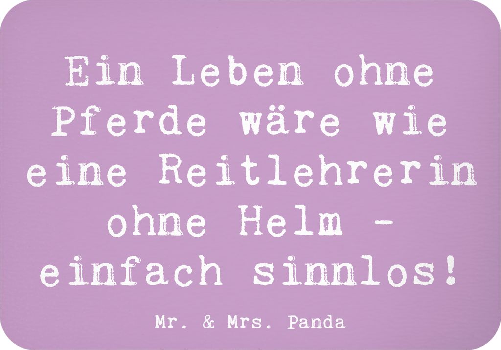 Mr. & Mrs. Panda Kühlschrankmagnet Spruch Reitlehrerin ohne Pferd - Lavendeltraum - Geschenk, Reitlehrer, Notizhalter, Reitplatz, büromagnet, mag...