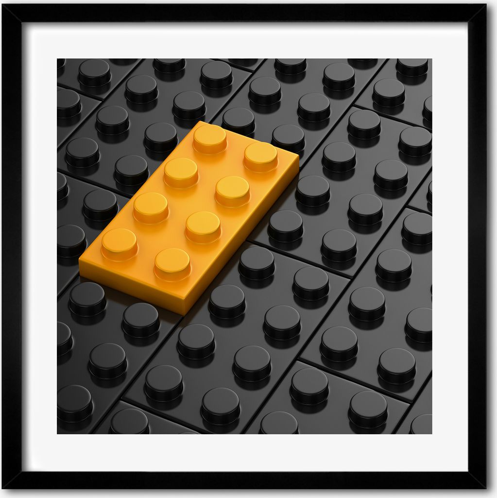 Bild - 50 cm x 50 cm - MDF - Rahmen, Wandkunst - Lego-Blöcke