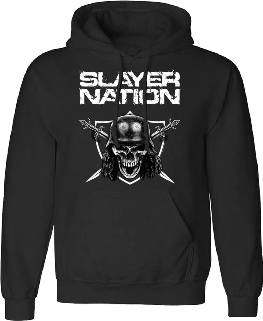 Sweat à capuche Slayer Nation - Hoodie Noir Premium en Coton Doux