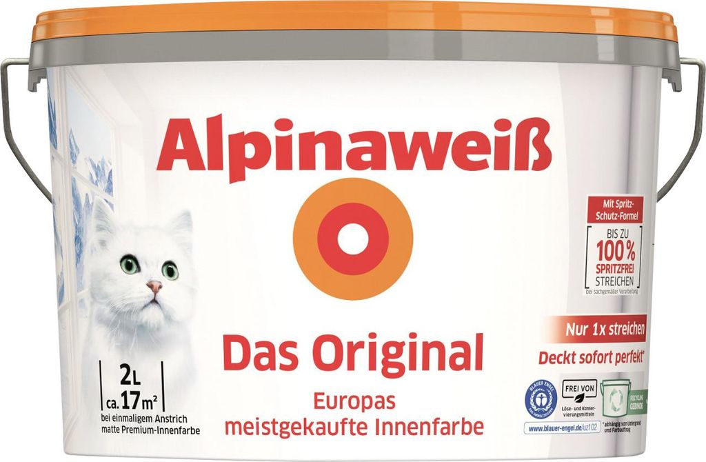 Alpinaweiß Das Original Wandfarbe 2 L weiß matt Produktbild 