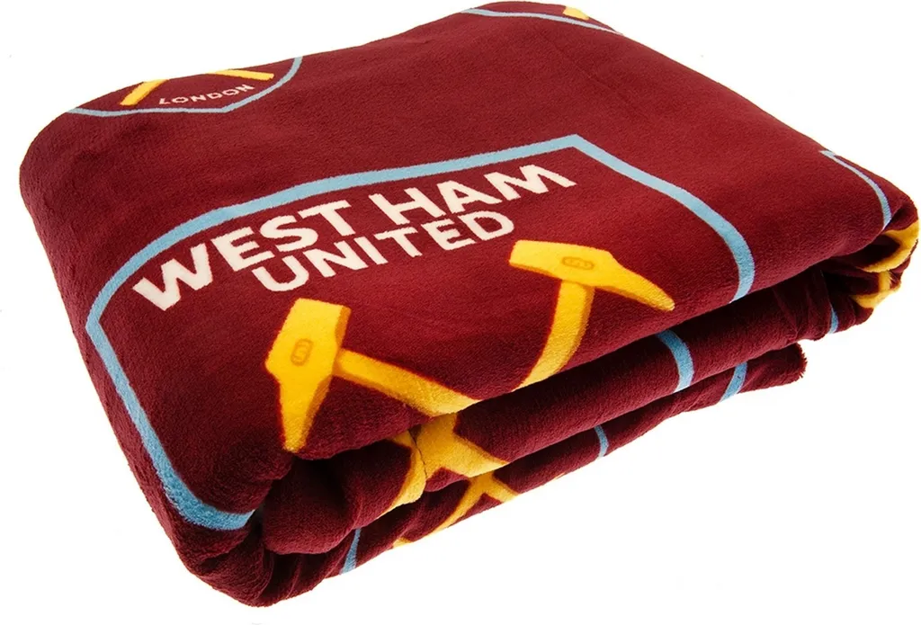 Plaid West Ham United FC en Tissu Doux pour Canapé et Chambre - Multicolore