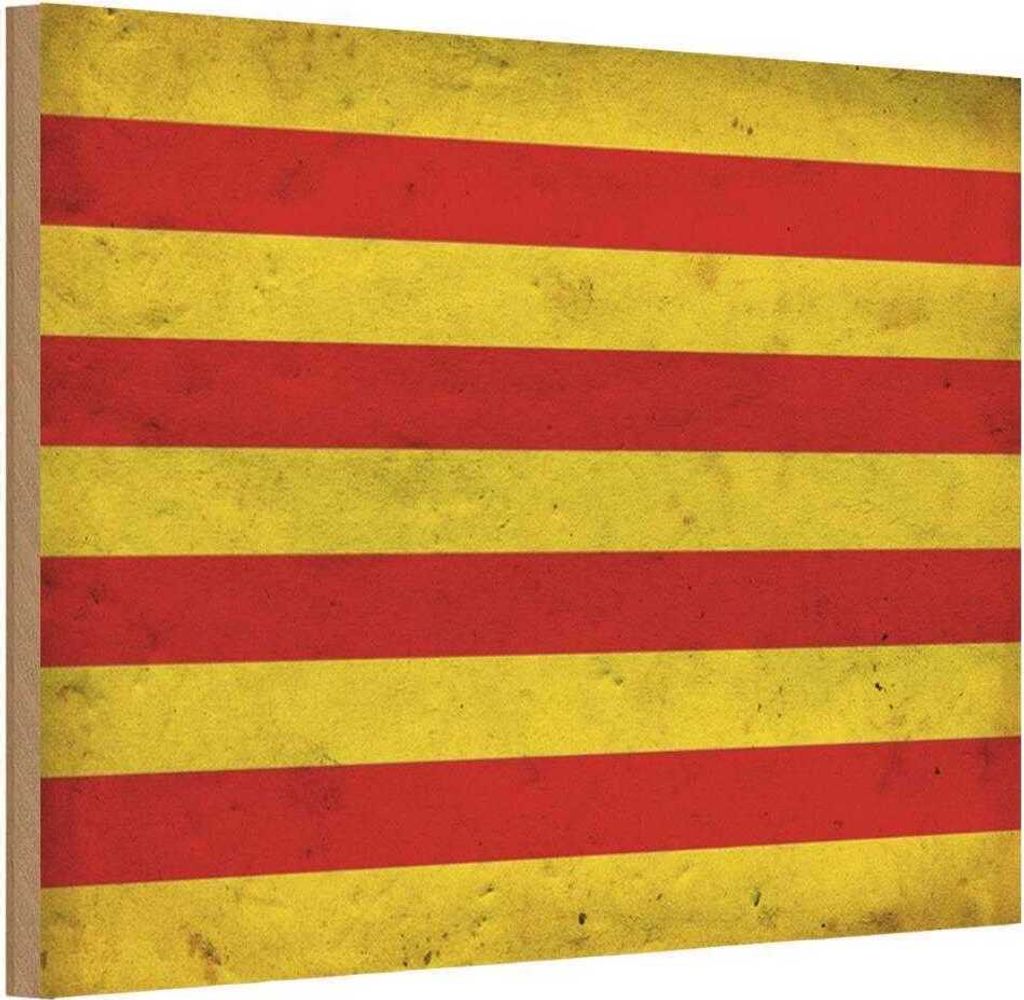 vianmo Holzschild 12x18 cm Seneyera Fahne Ctalan Flagge Wappen