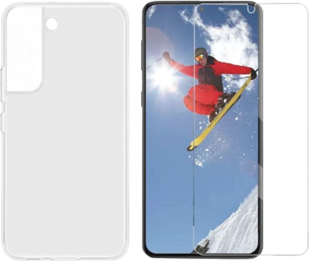 2in1 Set Handyhülle + Schutzglas für Samsung Galaxy S22 Plus 6.6 Zoll Tasche Cover Displayschutz Folie