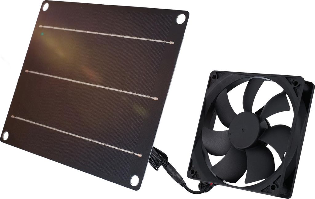 6W 6V Solar-Abzugsventilator, leiser Lüfter für Luftzirkulation, Solarbetriebener Ventilator für Haustiere