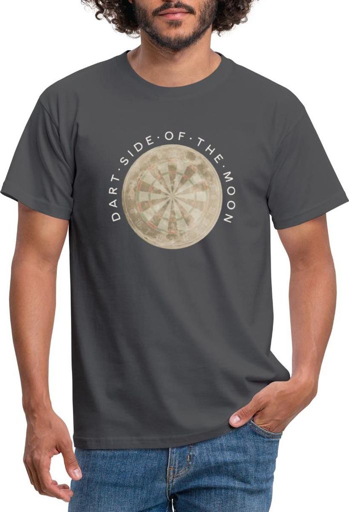 Spreadshirt Dart Side Of The Moon Vintage Look Männer T-Shirt, XXL, Anthrazit