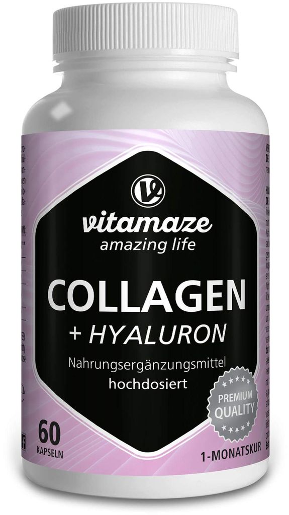 Vitamaze Collagen 300 mg + Hyaluron 100 mg hochdosierte Kapseln, 60 St. Kapseln