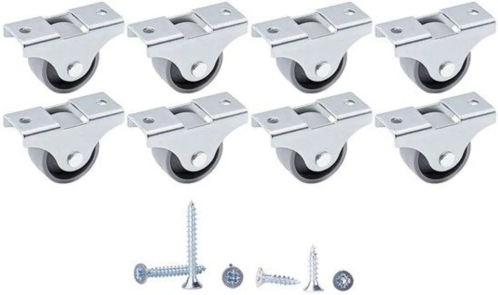 Petites roues 25 mm à platine fixe en plastique blanc haute densité