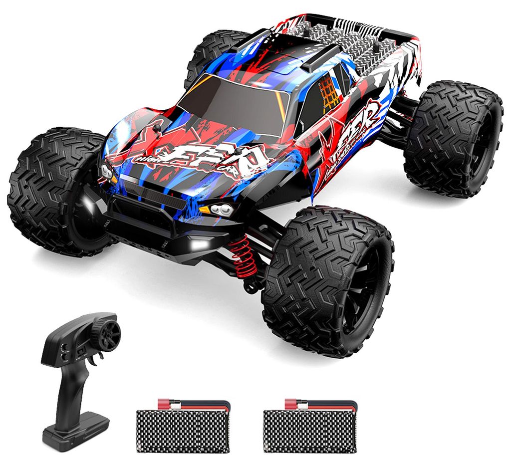 Ferngesteuertes Auto 1/16 2,4 GHz 40 km / h All Terrain Offroad Trucks 4WD Kletterauto Geschenke Full Scale fuer Kinder Erwachsene 2 Batterien