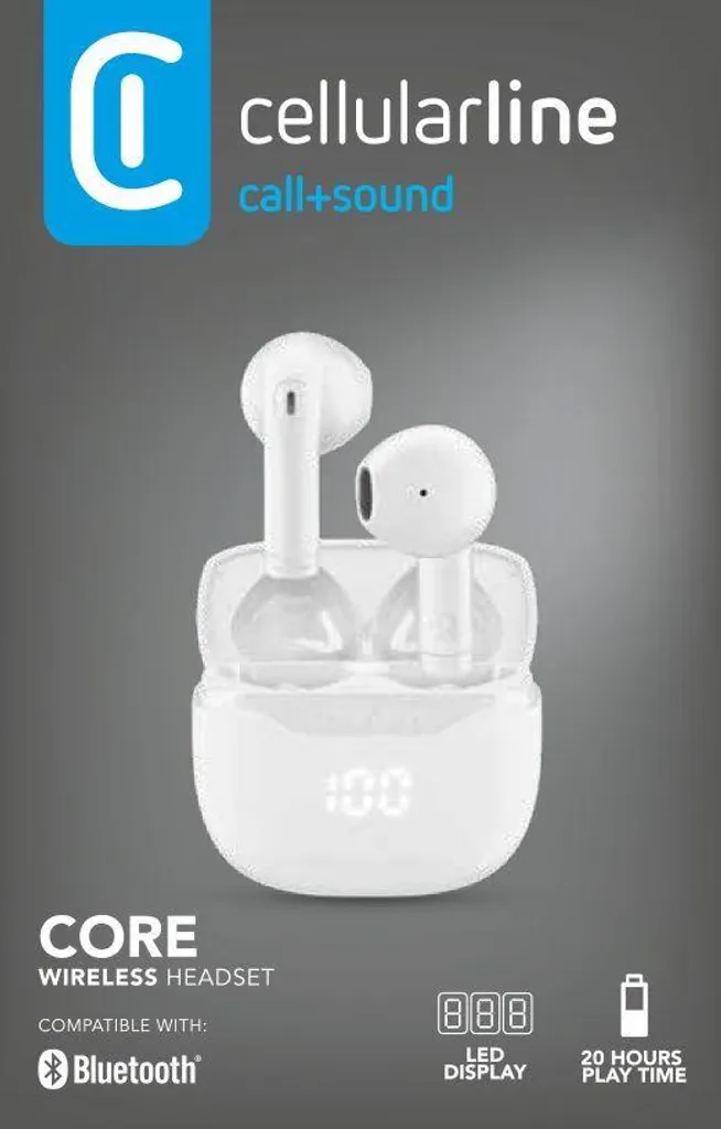 Casque sans fil intra-auriculaire Cellularline Blanc pour Smartphone