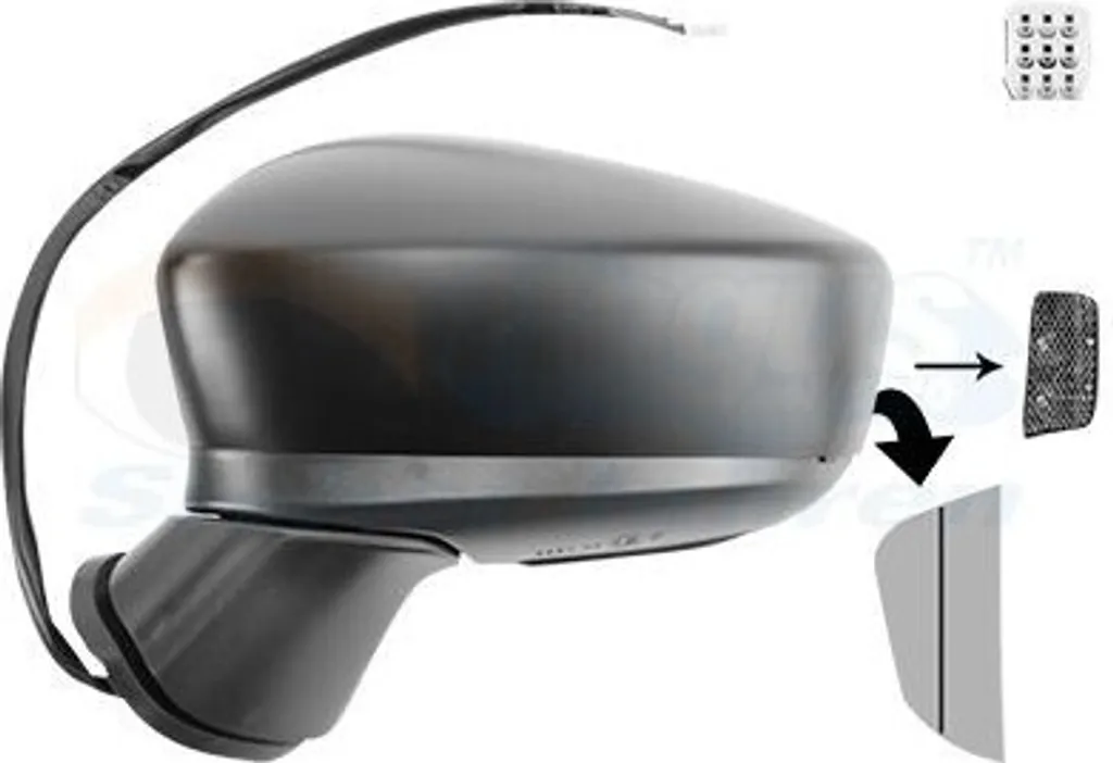 Rétroviseur Extérieur Gauche MAZDA 3 Hayon Miroir Asphérique Van Wezel