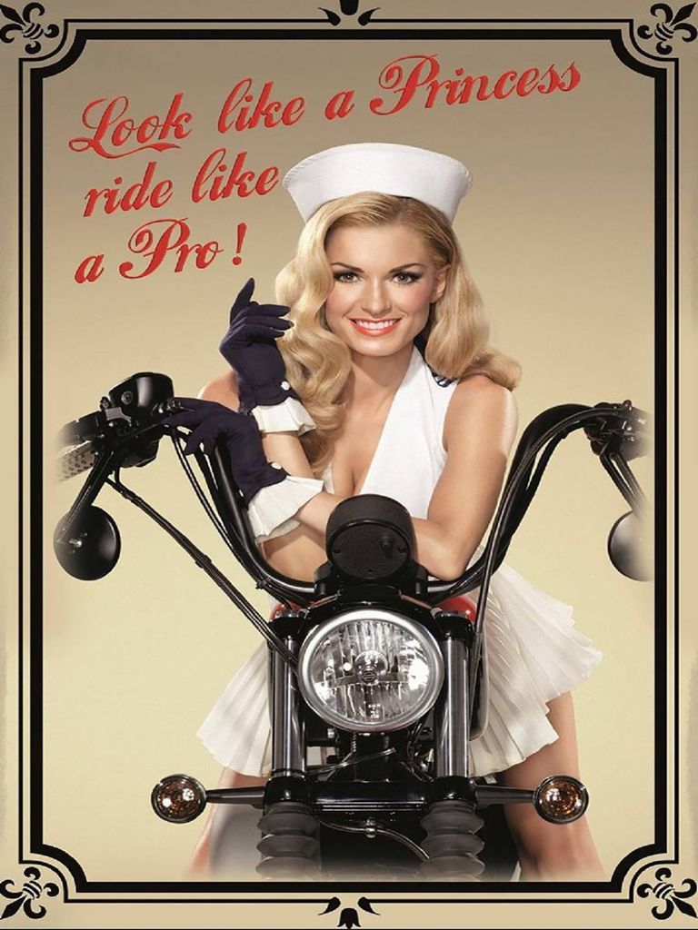 vianmo Holzschild 40x30 cm Motorrad look like a Princess ride