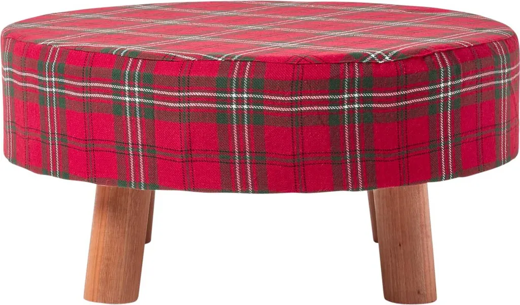Tabouret Edward 62 cm : Siège d'Appoint Stable et Design Motif Écossais