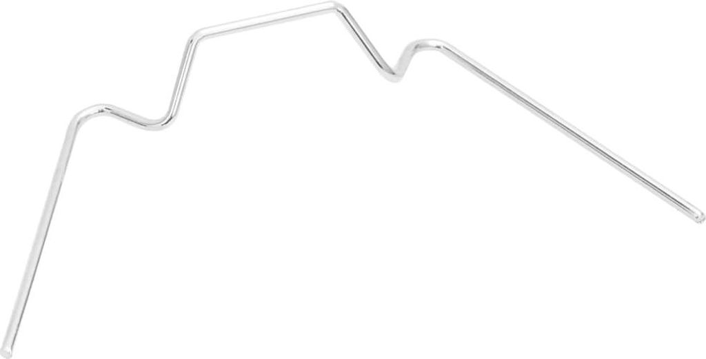 A single metal clip on a white background.