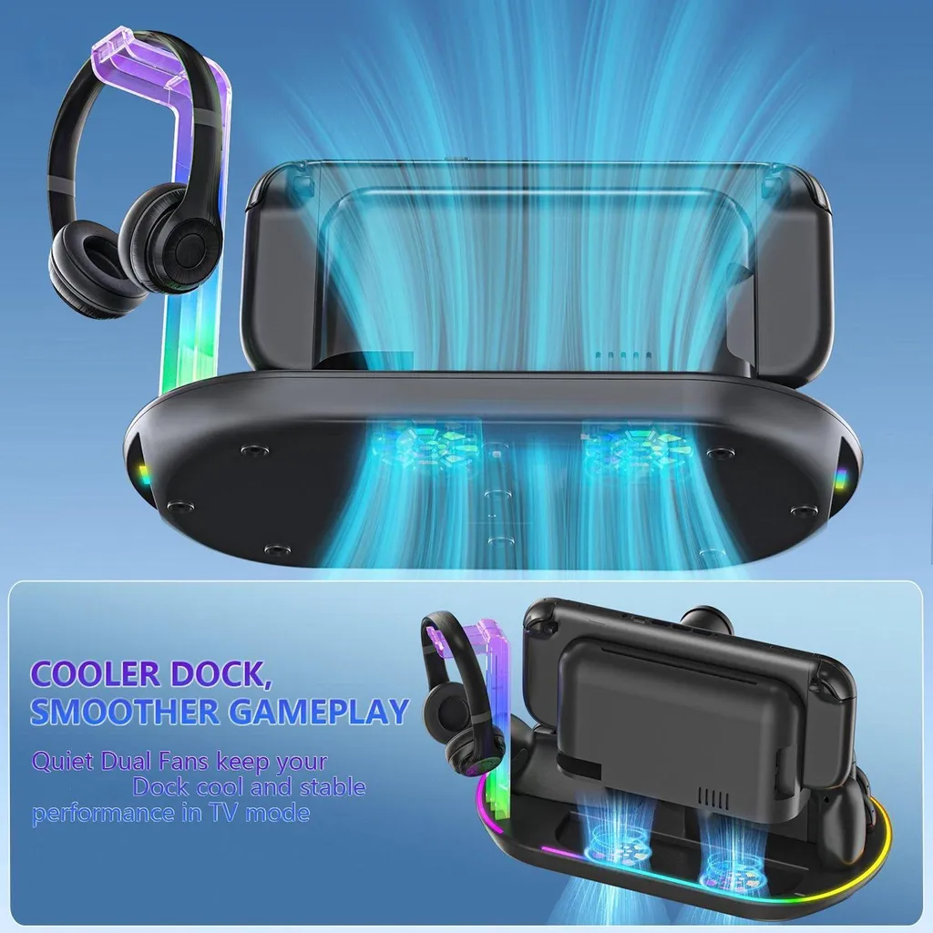 Dock de Support Multifonction pour Nintendo Switch 2 et Rangement Jeux - 7