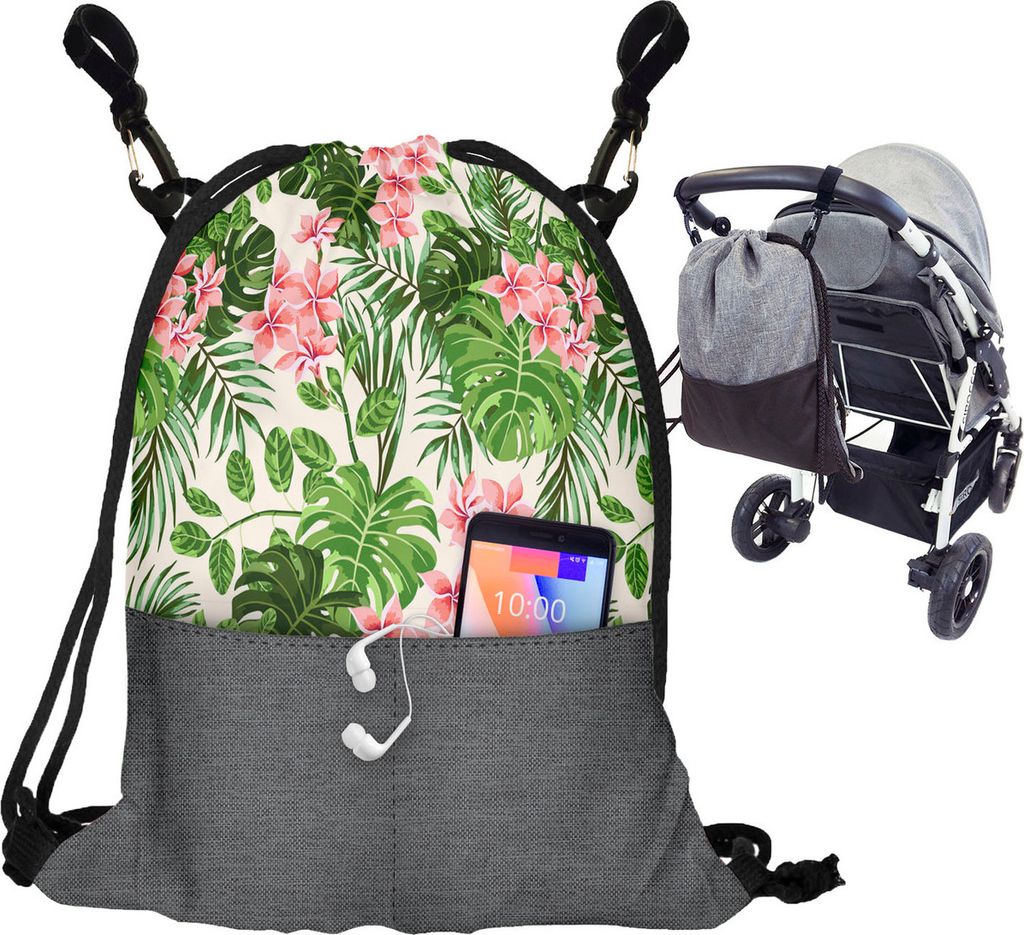 Kinderwagen Organizer Buggy Tasche Baby Wickeltasche Trolley Kinderwagentasche mit Befestigungshaken Modische Universal Turnbeutel Organizer Für M...