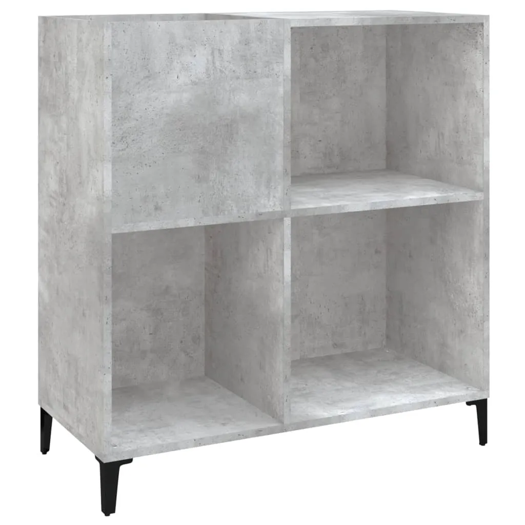 Scaffale Porta Vinili SYFAX Grigio Cemento 84,5x38x89 cm Multistrato