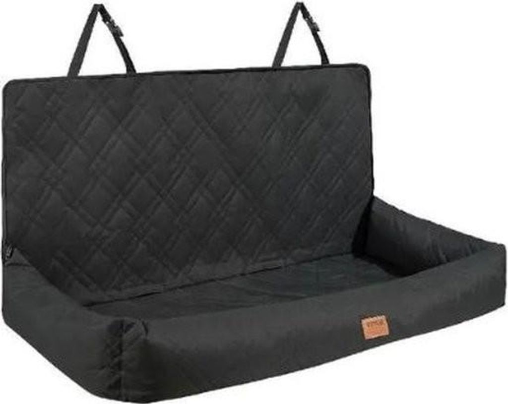 MensStore Hundekorb Auto - Autositz Hund - Für große Hunde - Inkl. 2x Sicherheitsgurt - Wasserdicht - Waschbar - 50x56x127cm - Schwarz