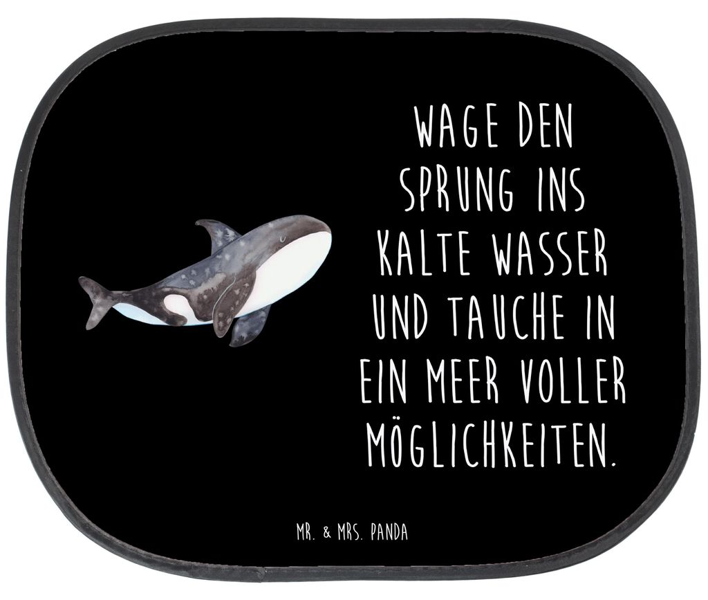 Mr. & Mrs. Panda Hitzeschutz Auto Orca - Schwarz - Geschenk, Motivation, Orcas, Büro, Meer, blendschutz, Wal, Sonnenblende, Sonnenschutz, Arbeit, ...