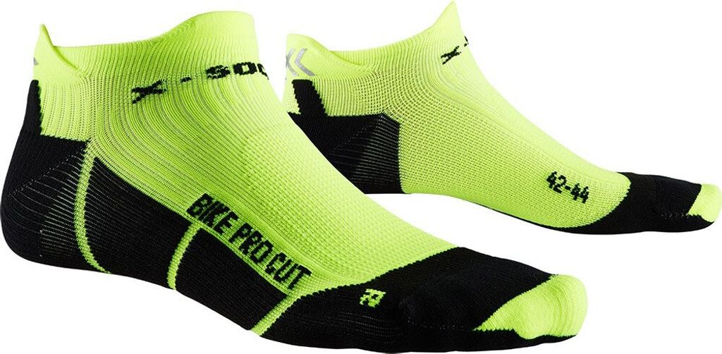 X-SOCKS Pro Cut Fahrradsocken Unisex opal black/phyton yellow 39-41