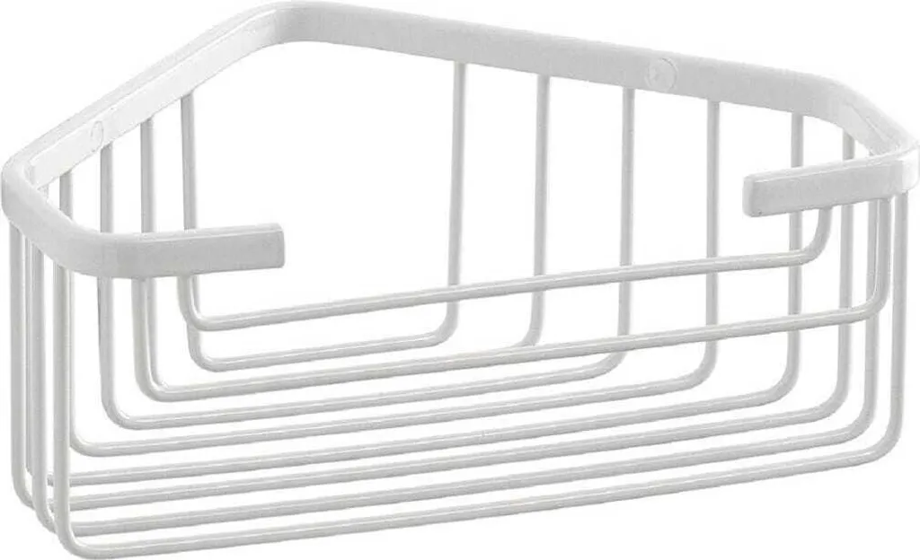 Mensola Angolare Doccia Bianco Minimal: Portaoggetti Filo Acciaio