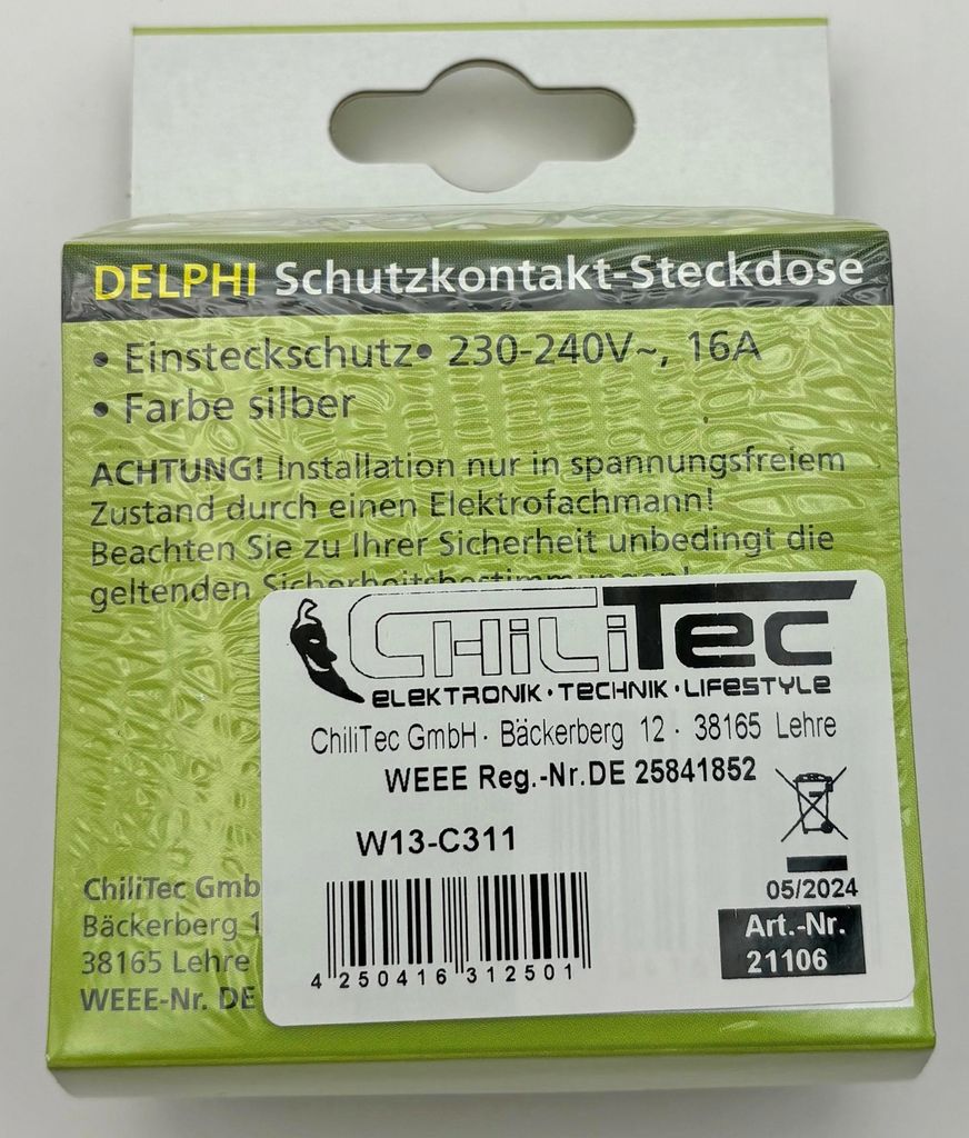 DELPHI Schutzkontakt-Steckdose Produktbild 4
