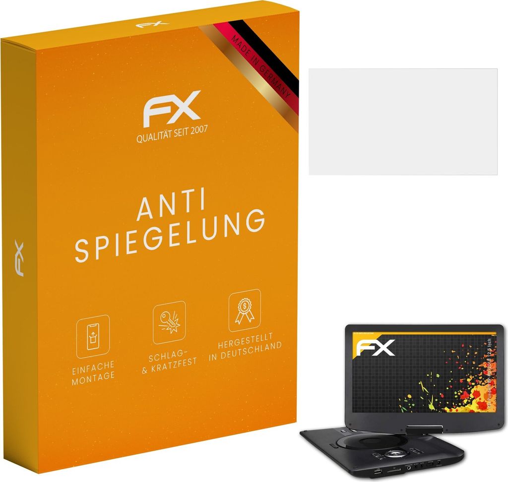 atFoliX FX-Antireflex 3x Schutzfolie kompatibel mit Pumpkin BP-PD1201B 12.5 Inch Displayfolie