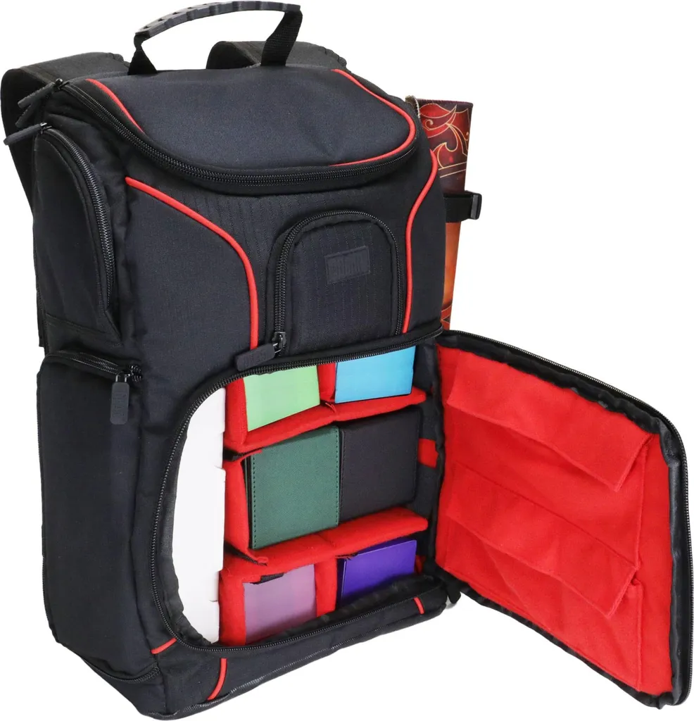 Sac à Dos USA Gear MTG pour Cartes à Collectionner Rouge avec Tapis