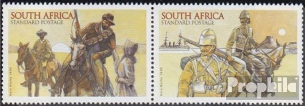 Briefmarken Südafrika 1999 Mi 1242A-1243A Paar (kompl.Ausg.) postfrisch Kriegserklärung an GB