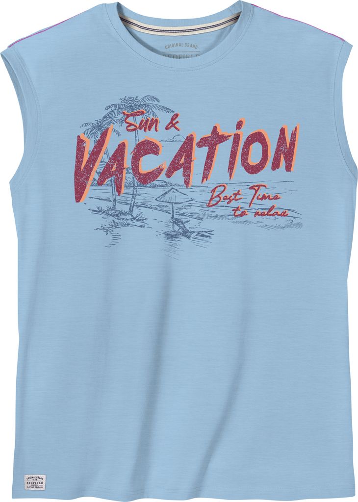 Redfield Übergrößen Muskelshirt Vacation hellblau