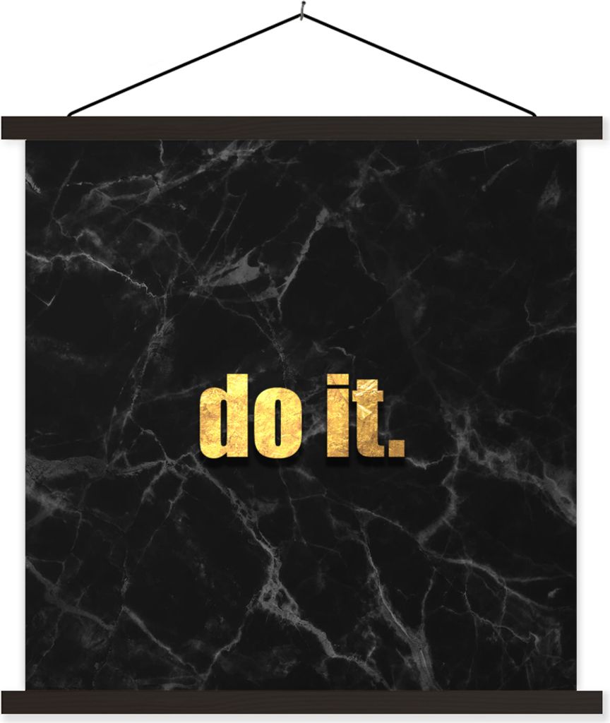 MuchoWow Textilposter Zitate - Motivation - Gold - Marmor 40x40 cm mit schwarzem Rahmen - Fotos