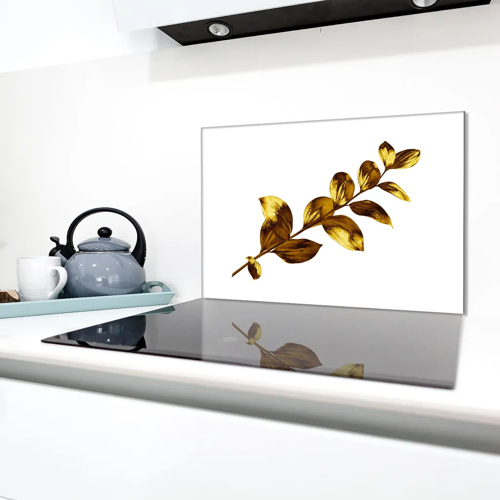 Copertura Piano Cottura 80x52cm Ceramica Foglia Oro | Protezione Lusso - 3