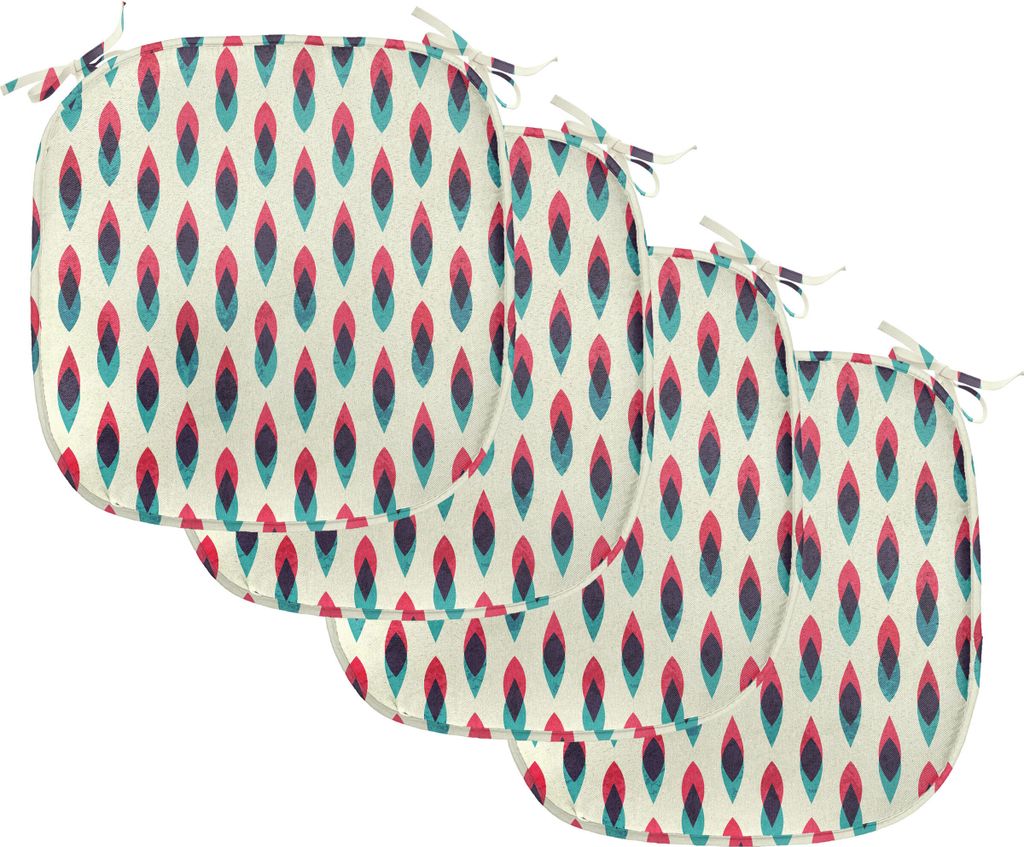 ABAKUHAUS Jahrgang Polster für Esszimmerstühle, Geometrische Muster Curve, Dekoratives wasserfestes Kissen mit Riemen für Küchensitze, 40 cm x ...