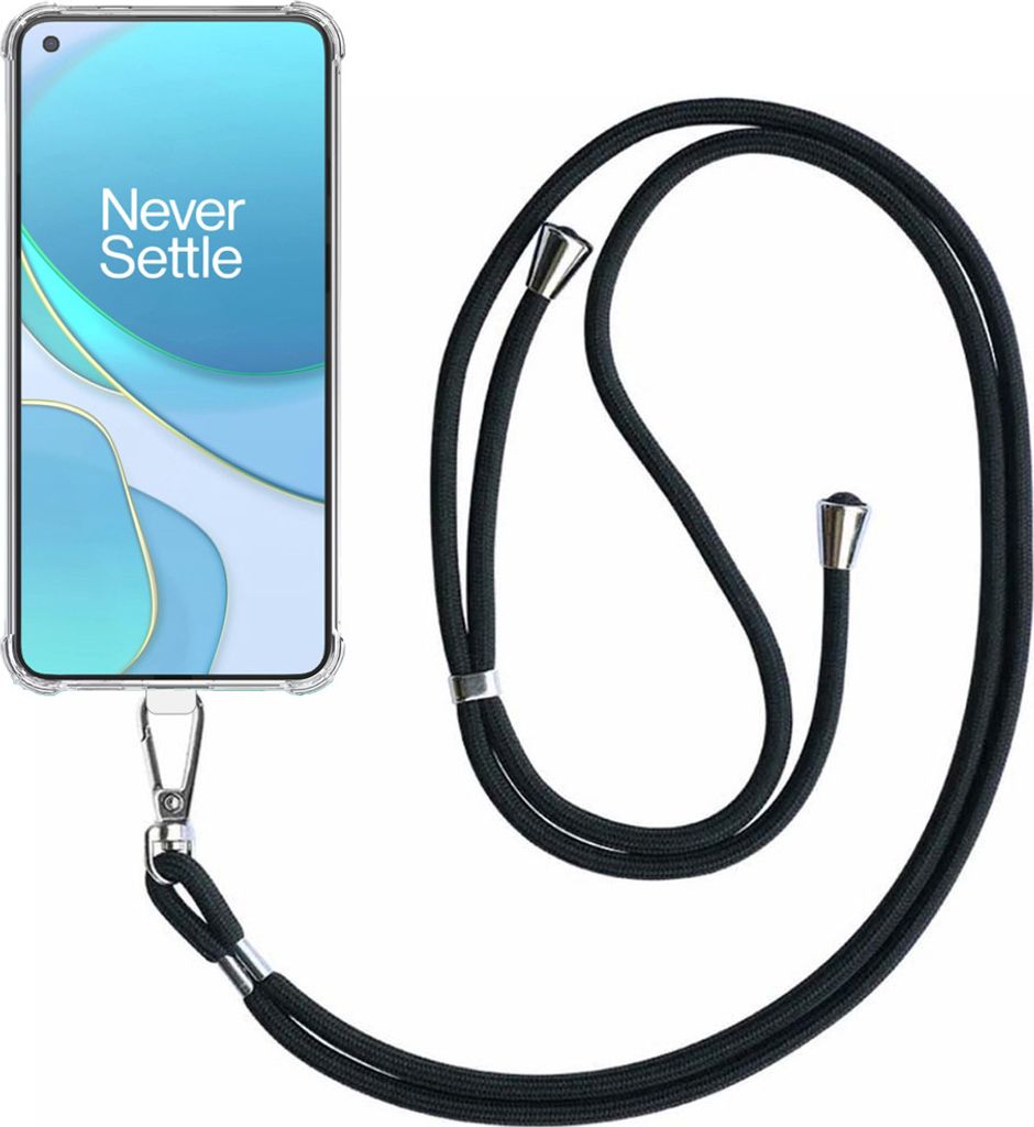 Telefon Fall geeignet für OnePlus 8T Transparent ShockProof mit abnehmbaren Universal Telefon Lanyard - Abdeckung Fall Silikon ShockProof mit Lany...