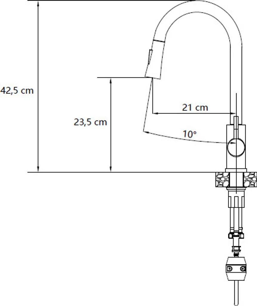 VBChome Rubinetto per lavello Inox Rubinetto per lavello con bocca estraibile Estraibile Acciaio inossidabile spazzolato 2 livelli di potenza Ruotabile a 360° Rubinetto a U Rubinetto per cucina Monocomando - 2