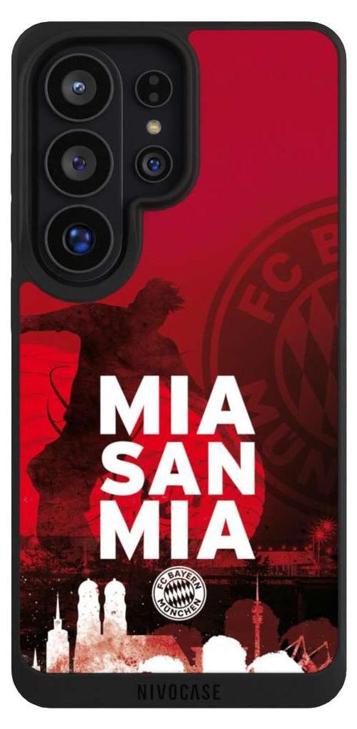 NIVOCASE Handyhülle für Samsung Galaxy S26 Ultra Hülle NIVOpure Case Schwarz FC Bayern München FCB Mia San Mia