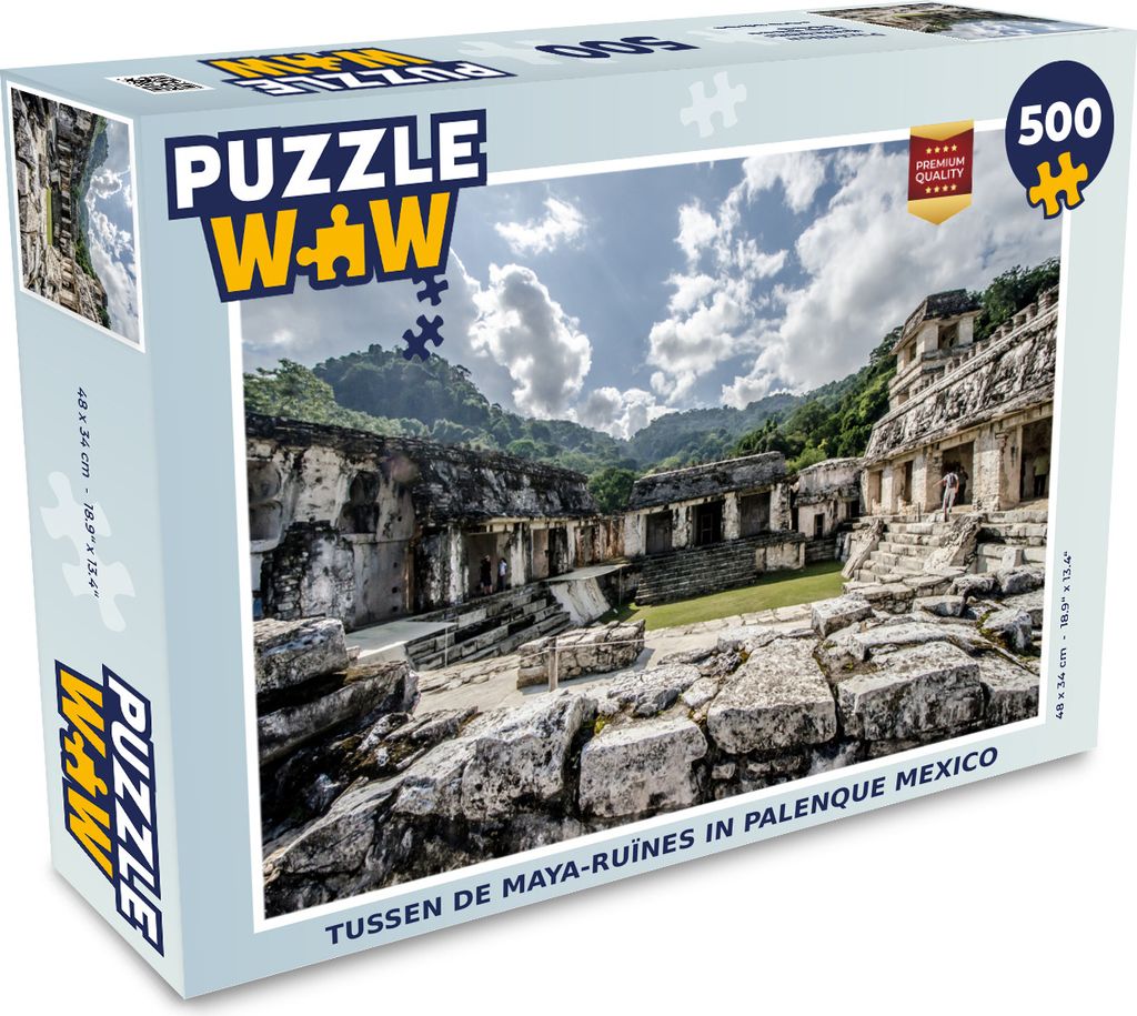 MuchoWow Puzzle 500 Teile Zwischen den Maya-Ruinen in Palenque Mexiko - 500 Teile - Kinder - Selberbauen - Puzzlespiele
