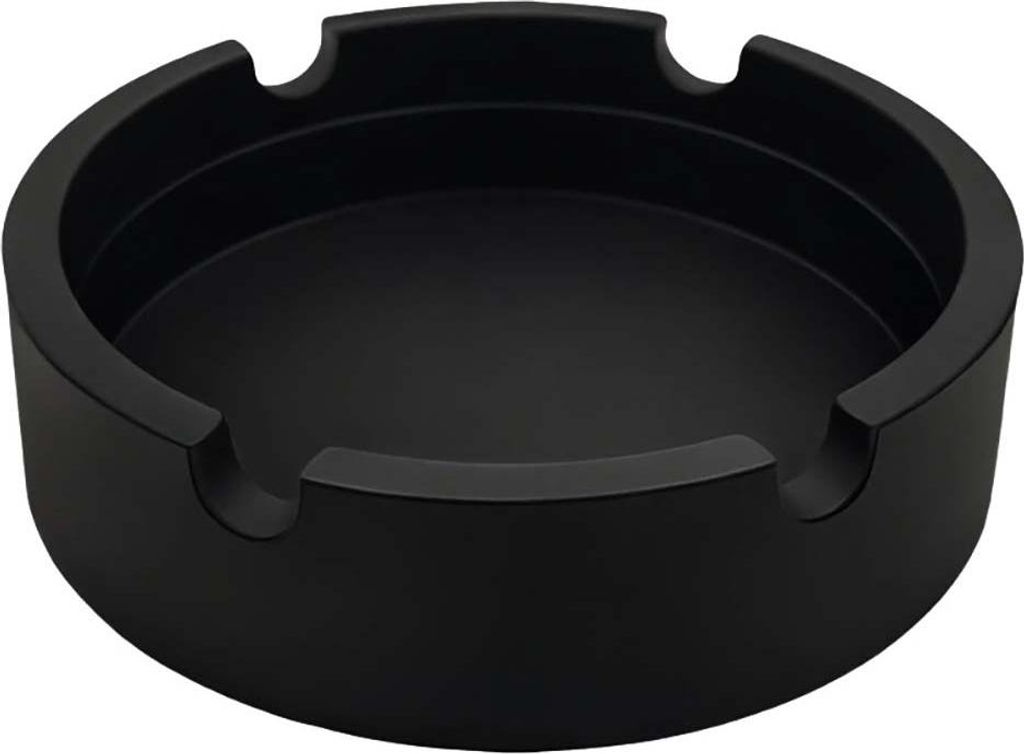 INF Runder Silikon Aschenbecher: Hitzebeständig für Zuhause, Büro & Bar Schwarz