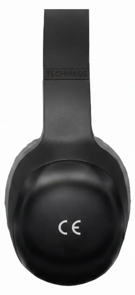 Casque Audio Bluetooth TECHMADE Noir - Serre-tête Réglable et Confortable