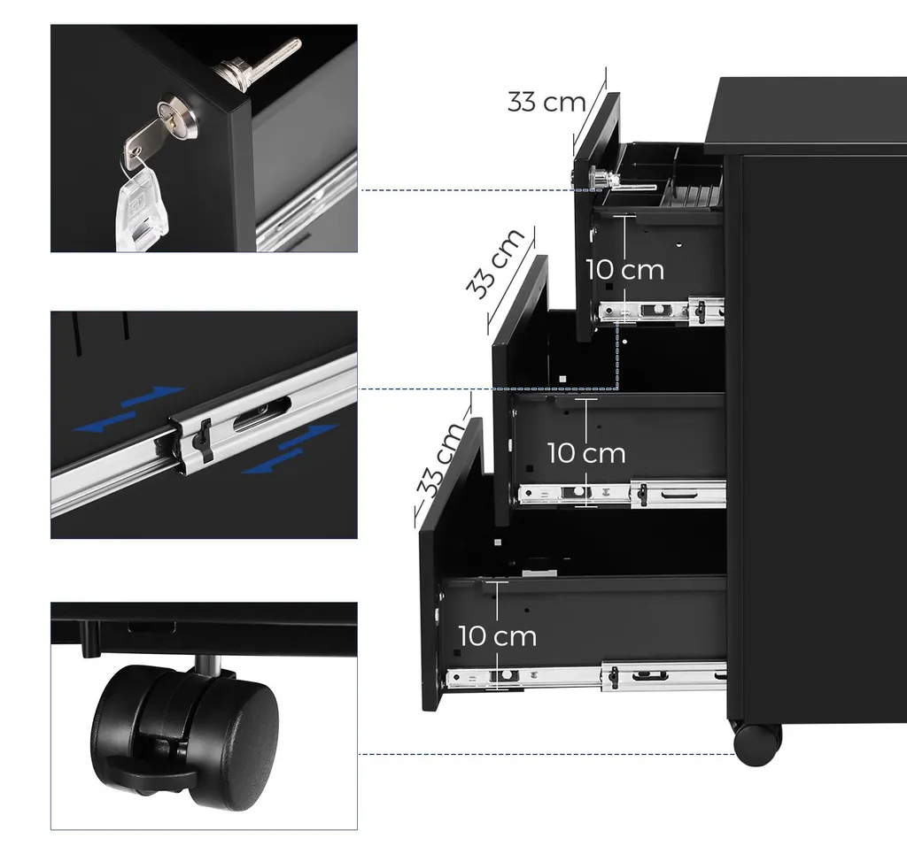 Solution de rangement compacte Leobert Noir Mat pour petits appartements - 7