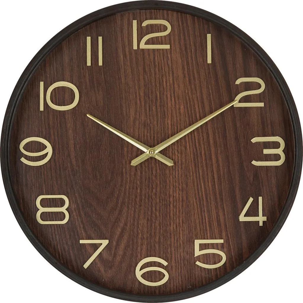 Atmosphera Horloge Ivana en Bois D38 cm - Pendule Murale Design Naturel